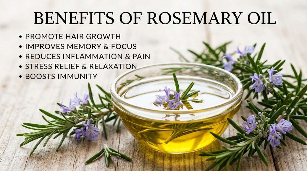 Natural Rosemary Essential Oil for Hair Growth & Scalp Care (100ml)